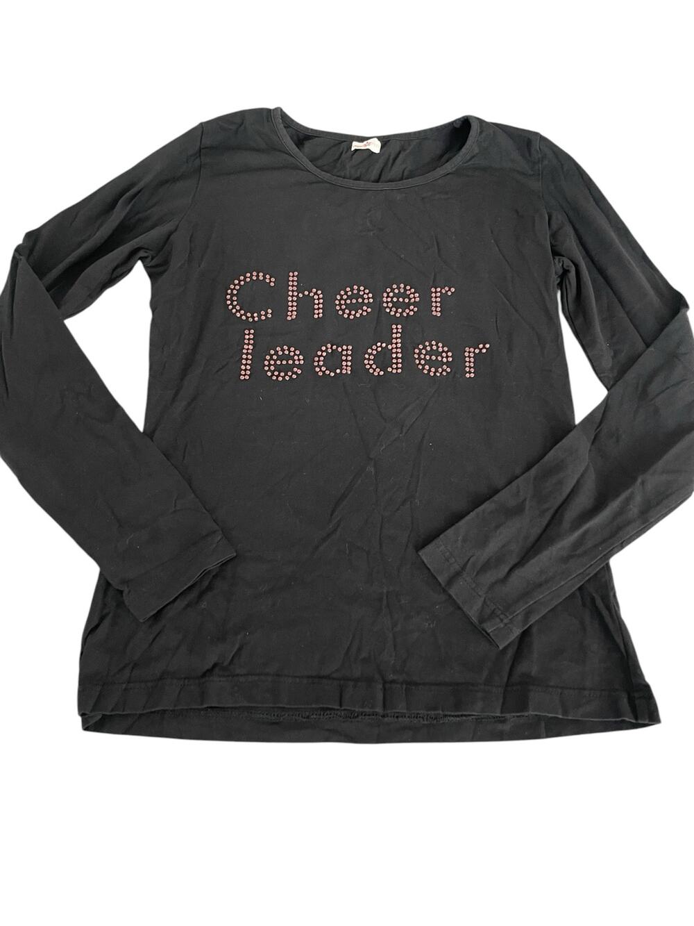 United Cheer Girls' Cheerleader Long Sleeve Black Graphic T-Shirt Youth